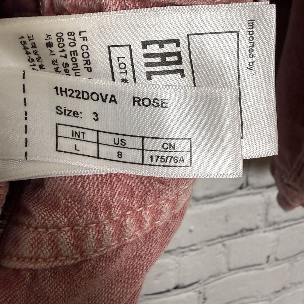 ba&sh Dova Denim Jumpsuit Washed Rose Pink Front Zipper Patch Pocket Women US 8 - Picture 16 of 16
